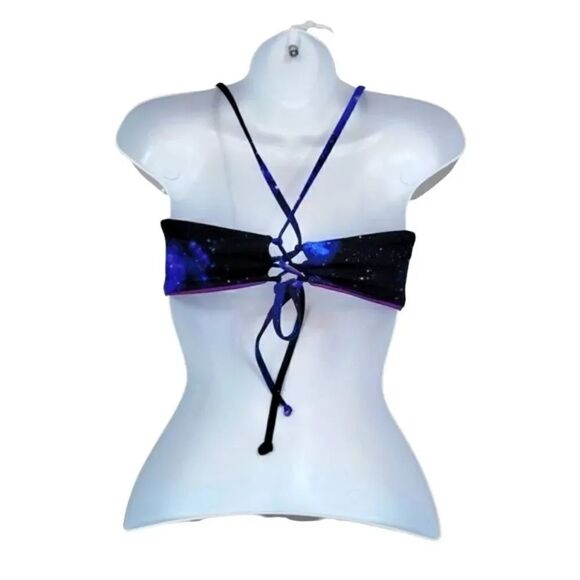 Hot Topic Reversible Galaxy and Purple Swim Bikini Top Size S/M - Picture 5 of 11